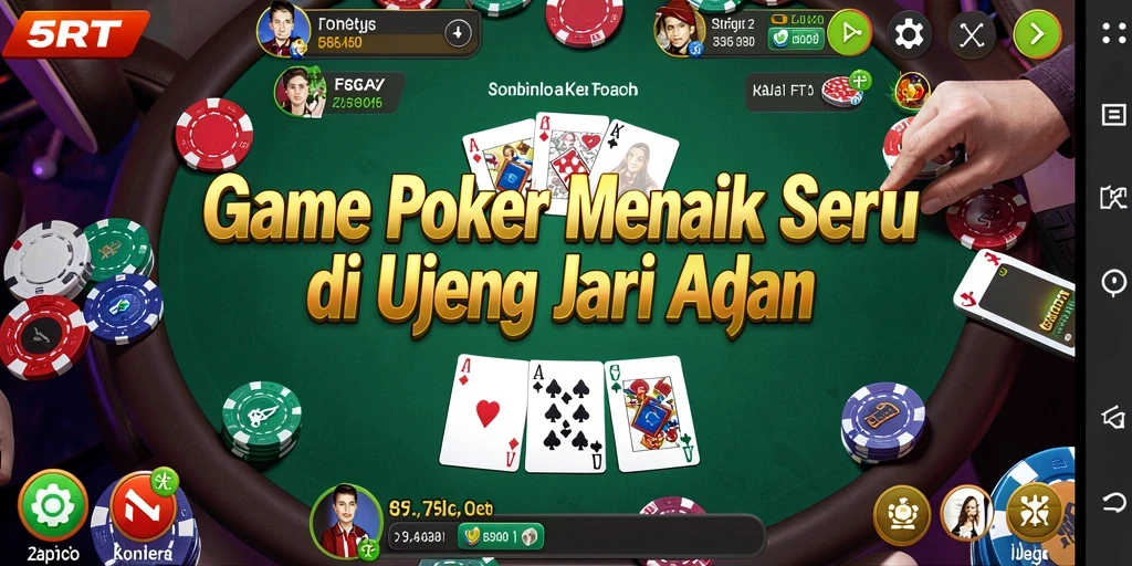 Screenshot gameplay Poker 5RT dengan suasana kasino yang mendebarkan.