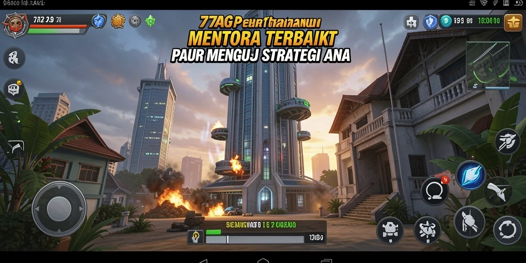 Tampilan gameplay 77AG yang mendebarkan saat melawan gelombang musuh.