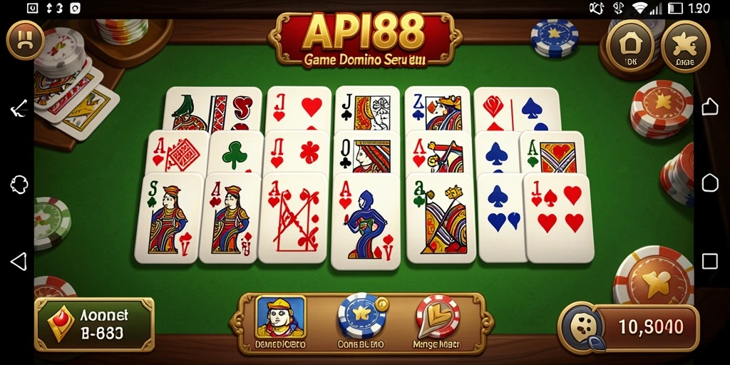 Tampilan gameplay seru dari API88 yang menampilkan aksi Domino.