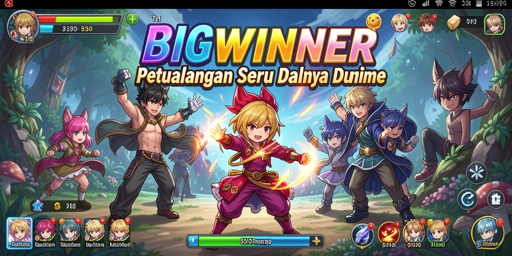Screenshot menampilkan karakter Anime dalam aksi penuh warna.