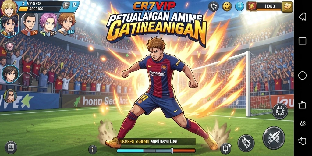 Tangkapan layar gameplay <strong>CR7VIP</strong> menampilkan aksi karakter Anime yang mendebarkan.