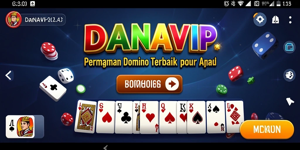 Tampilan gameplay seru dalam permainan Domino di DANAVIP.