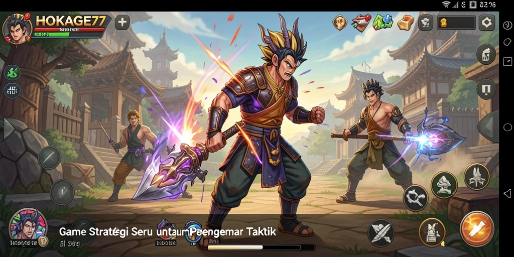 Tampilan seru pertarungan strategis dalam HOKAGE77 dengan taktik yang mendebarkan.