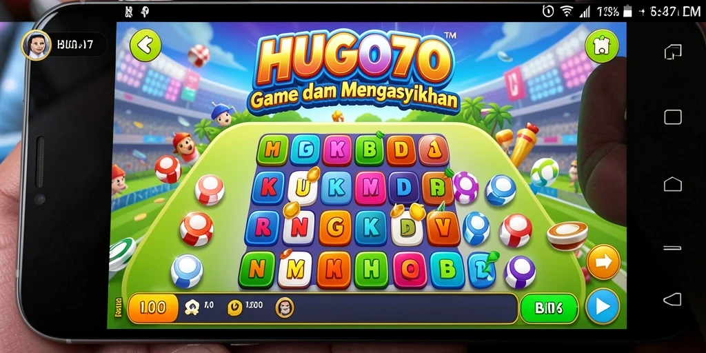 Tampilan gameplay seru HUGO77 dengan fitur Bingo interaktif.