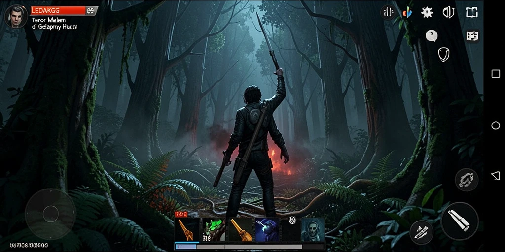 Gameplay LEDAKGG yang mencekam dengan suasana horor yang mendalam.
