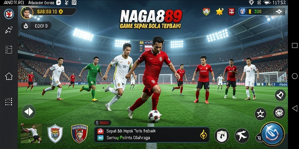 Tampilan gameplay NAGA889 saat pertandingan sepak bola berlangsung.