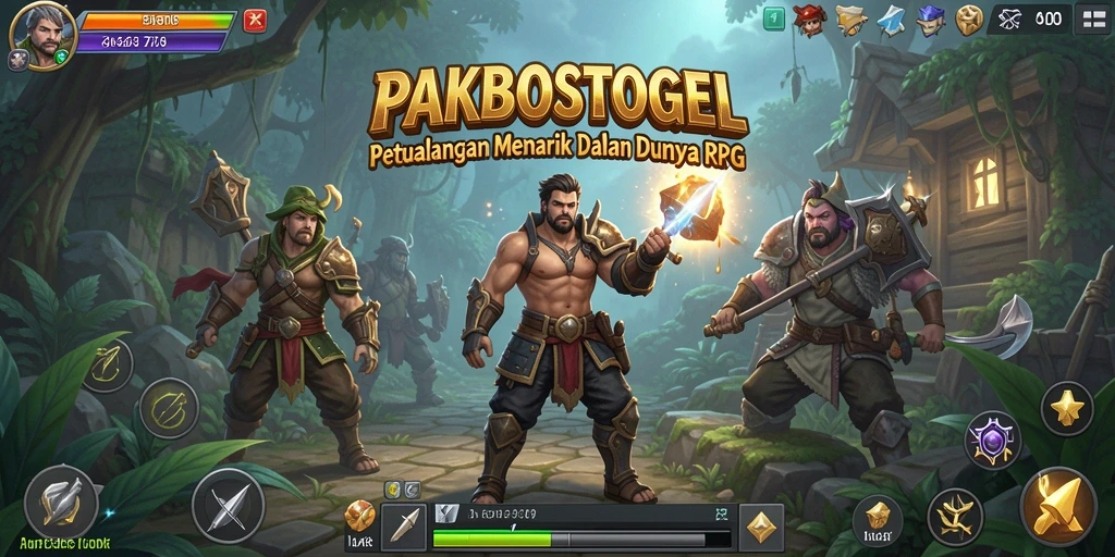 Screenshot gameplay PAKBOSTOGEL menampilkan aksi seru dalam pertempuran RPG.