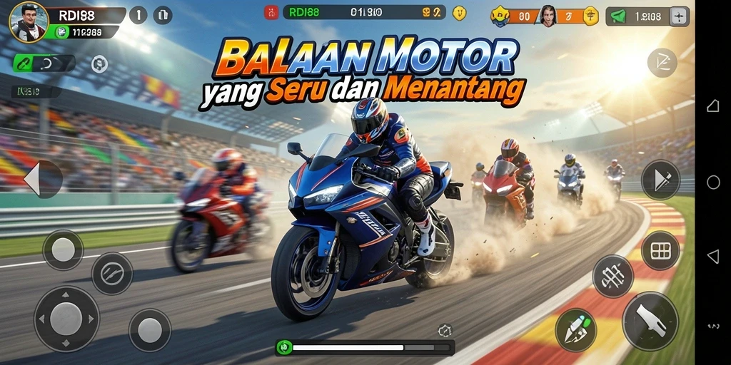 Gameplay seru di RDI88 dengan balapan motor yang menegangkan.