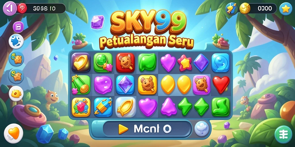 Tampilan gameplay SKY99 yang menampilkan keseruan Match-3.