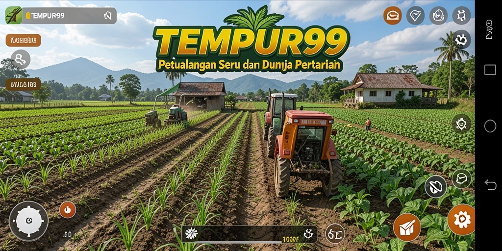 Tampilan gameplay <strong>TEMPUR99</strong> yang mendebarkan dalam dunia pertanian.